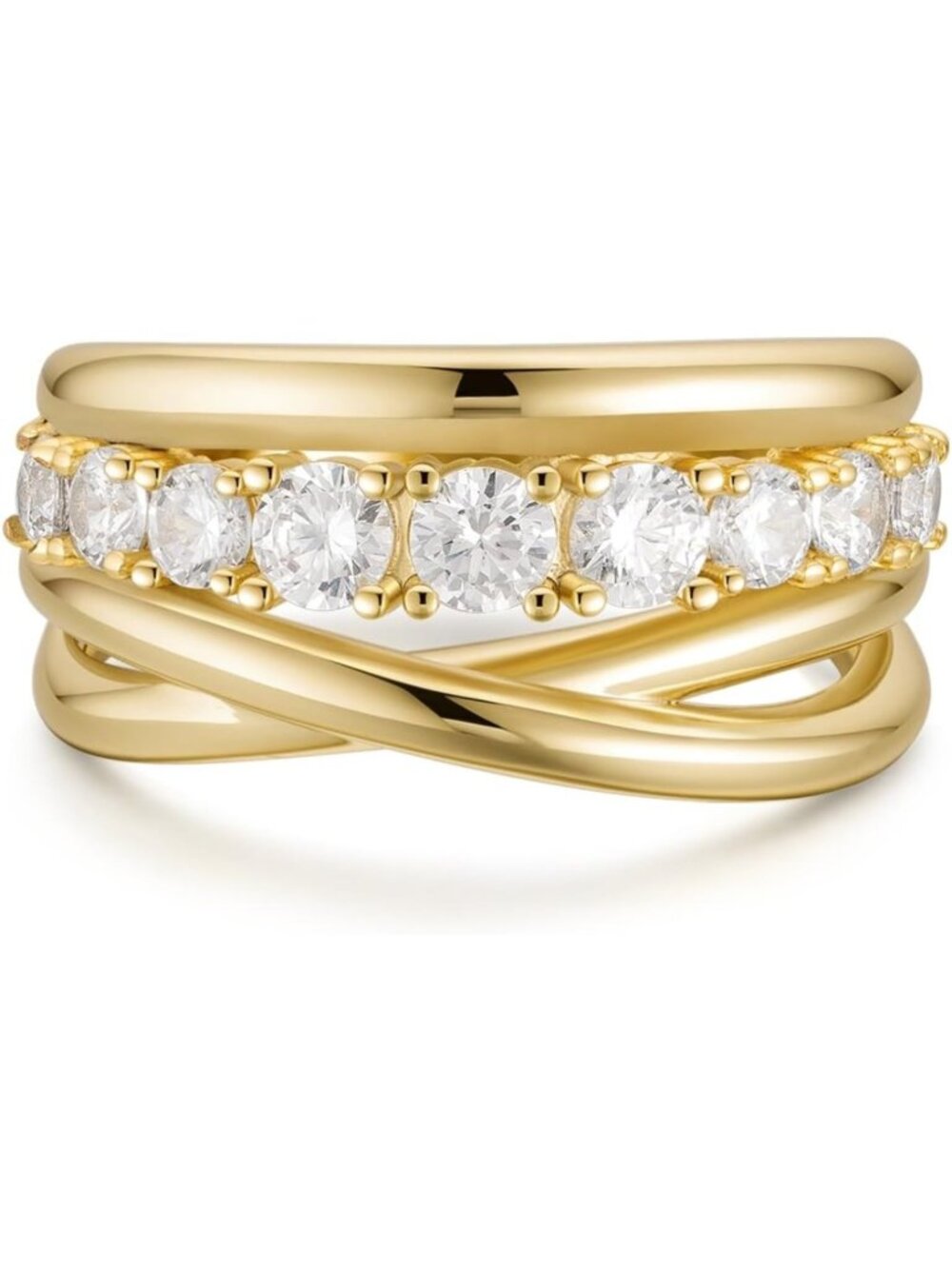 Trendy 14k Gold Filled Dainty X Ring for Women - Elegant Fashion Jewelry